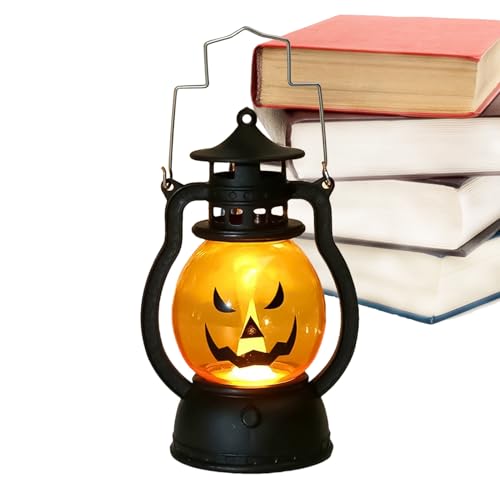 Kürbis Halloween Laterne Lampe | Hand-Kommode helle Dekoration | Tragbarer Kürbis mit flackerndem Glühen | Lustiges beängstigendes Zubehör für Halloween-Partys, Hofschirme, Kostüme und Nachtzeit T von ycezw