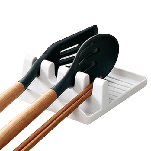Löffelhalter - Löffelstütze mit Deckelhalter, hitzebeständige Essstäbchen Mopppad Aufbewahrungsständer, Haushaltspatelständer für Küchenarbeitsplatte, Esstisch, Herd, Utensilienunterstützung für von ycezw