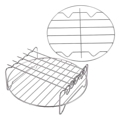 Luftfriteuse mit Doppelschicht, Rund Kochständer - Rund Kühlschrank Zum Braten, Dämpfen - Backofen- Und Backofensichere Kühlschrank Luftfriteuse mit Doppelschicht, Rund Kochständer - Rund Kühlschrank Zum Braten, Dämpfen - Backofen- Und Backofensichere Kühlschrank von ycezw