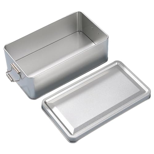 Metall-Keksdosen - Aufbewahrungsbox für süßes Blech, rechteckige Blechdosen | Luftdichte Blechdosen mit Deckel, Blechdose für Snacks, Zubehör, Gewürze, Süßwaren, Leckereien von ycezw