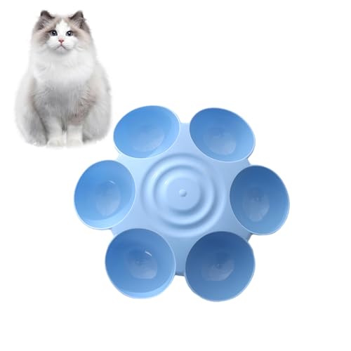 Multi-Schüssel – Futternapf – Sechs-Abschnitt-Design mit rutschfestem Boden und einer glatten Oberfläche zum Trennen von Mahlzeiten oder Wasserbedürfnissen von ycezw
