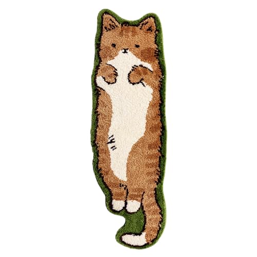 Niedlich Katze Bodenmatte Katze Thema Teppich Katze Design Badematte Anti-rutschige Katzenmatte Teppich Katze geformt Kinderzimmer Teppich Weiche Plüsch Katzenmatte Katze Matte für Wohnzimmer Katze von ycezw