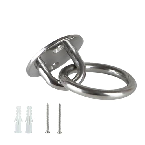 Ösenplatte: 5 mm/7 mm Schwerlast-Schiffstürschnalle, 2 Expansionskappen | Marine Hardware Edelstahl Runde Tür Schnalle Hängematten Hängen feste Platte Haken von ycezw