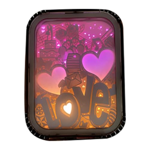 Papierschneidlampe, Papier Cut Light Box - Mood Schreibtischlampe - Dekorative Nachttischlampe für Kinderzimmer, Einzigartige Schatten-Papierbox, USB-Ladegerät, von ycezw