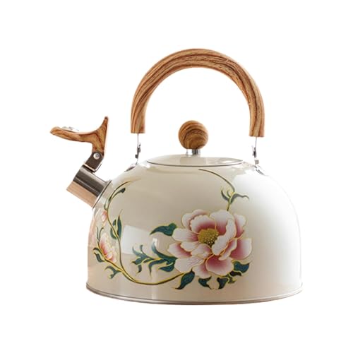 Pfeienkessel Pfeien - Blumenkessel, Wasserkocher, 3L Blumen | Teekanne mit Griff Vintage für Herd Home Dekoration hauswarming Weihnachten Neujahr von ycezw