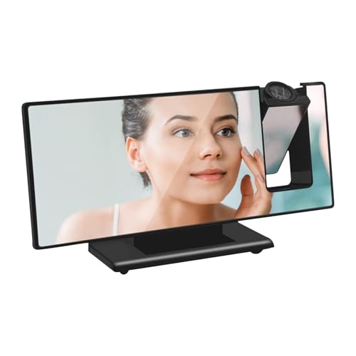 Projektion des Weckspiegels – großes LED-Display, Temperaturmonitor | Spiegelfunktion für das Schlafzimmer mit modernem Design, das ein Dach und eine lange Batterie zeigt von ycezw