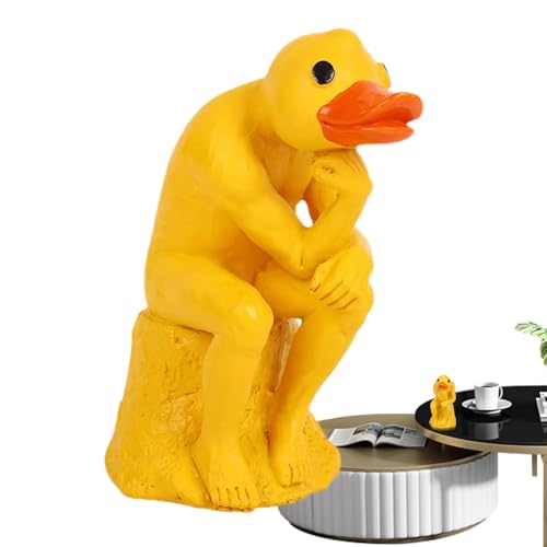 Resin Thinking Ente - Charmante Gartenstatue, unterhaltsame Outdoor-Dekor | Witterungsbeständige Entenfigur aus Harz, einzigartige Rasen Ornament für Garten, Terrasse, Teich, dekorative Entenkarte für Resin Thinking Ente - Charmante Gartenstatue, unterhaltsame Outdoor-Dekor | Witterungsbeständige Entenfigur aus Harz, einzigartige Rasen Ornament für Garten, Terrasse, Teich, dekorative Entenkarte für von ycezw
