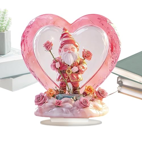 Rosa Gnome Tischplatte, Rosa Acryl Tischverzierung | Schreibtischdekorationen In 2D Acryl für Valentinstag | Kreatives Blumendesign, Home Office-Dekoration, Ornament Rosa Gnome Tischplatte, Rosa Acryl Tischverzierung | Schreibtischdekorationen In 2D Acryl für Valentinstag | Kreatives Blumendesign, Home Office-Dekoration, Ornament von ycezw