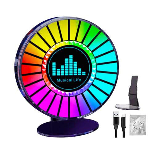 Runde Sound Rhythm Light, RGB Sound Fragrance Light | Kompakte reaktive Musiklampe mit Synchronisationsfunktion, dynamischer Rhythmus, Umgebung für Autoinnen, Spieleinstellung, Desktop-Dekor Runde Sound Rhythm Light, RGB Sound Fragrance Light | Kompakte reaktive Musiklampe mit Synchronisationsfunktion, dynamischer Rhythmus, Umgebung für Autoinnen, Spieleinstellung, Desktop-Dekor von ycezw