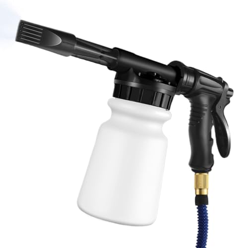 Schaumkanone für Schlauch | Handreinigungsspritze | 1L SOAP mit PRESSURE MUNBLE UND EINSTELLBARE FOAM OUTPUT | Autowäsche Zubehör für automatische Details, Reinigung von Außen- und Garagenunterwäsche von ycezw