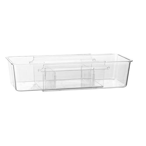 Schreibtischbox Organizer Tablett - Küchenbezeichnungsbox, versenkbare Schublade Aufbewahrungsbox | Clear Drawer Organizer Bins, Kabinett Storage Organisation, Aufbewahrungskorb für Kinder, Familie von ycezw