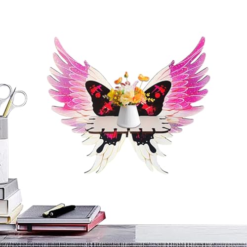 Schwimmendes Eckregal - Schmetterlingsflügel Corner Shelf, Floating Butterfly Holz Corner Regale | Schmetterlingsförmige Engelsflügel Regal Bildschirmständer, schwimmende Aufbewahrungsständer, Boho Schwimmendes Eckregal - Schmetterlingsflügel Corner Shelf, Floating Butterfly Holz Corner Regale | Schmetterlingsförmige Engelsflügel Regal Bildschirmständer, schwimmende Aufbewahrungsständer, Boho von ycezw