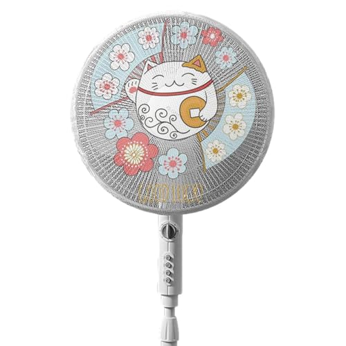 Sockel Ventilator-Schutzabdeckung, Staubproakt Mesh SicherheitsNet | Anti-Pinch Elektrische Ventilator-Abdeckung für den Sommer, niedlichen Finger-Safe Fan Protector für Kindersicherheit, Runde von ycezw