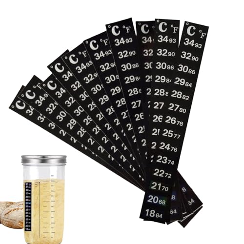 Temperaturmessgerät Aufkleber - Fischbehälter Temp Streifen, Black Temperaturaufkleber | Überwachung von Fischbehältern, Brühtemperaturregelung, Aufkleber für Fischtank für Hausbrauen von ycezw