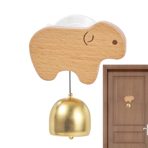 Türklingel mit Saugnapf aus Holz, zum Aufhängen, dekoratives Business-Ornament, rustikales Eingangszubehör, Türklingel für Geschäft, Geschäft, Büro, Café von ycezw