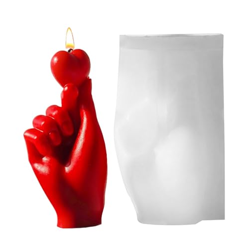 Valentinstagskerzenformen, Silikonhandform, 3D-Silikonhandkerzenform, Mehrzweckseifenform, niedliche Form für Duftkerzen, Epoxidharz, Gips Valentinstagskerzenformen, Silikonhandform, 3D-Silikonhandkerzenform, Mehrzweckseifenform, niedliche Form für Duftkerzen, Epoxidharz, Gips von ycezw