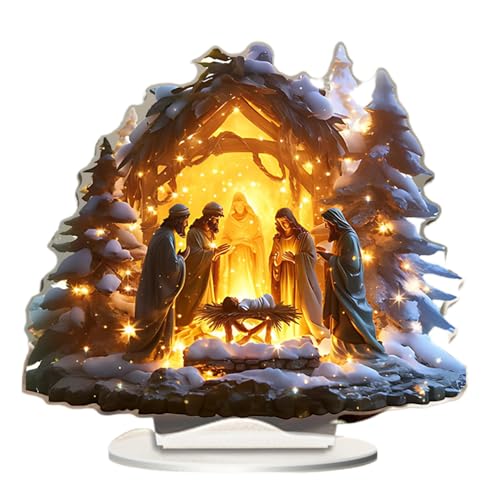 Weihnachts-Krippe, Geburtszene, Mittelteil Manger Szene - Nativity Szene Weihnachten Ornament, Geburtsszene Ornamente Für Regale, Weihnachts-Krippe, Geburtszene, Mittelteil Manger Szene - Nativity Szene Weihnachten Ornament, Geburtsszene Ornamente Für Regale, von ycezw