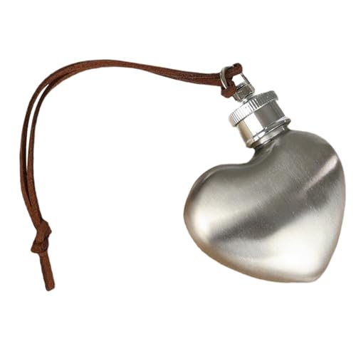 Weinflasche mit Metalldeckel, Campingzubehörbecher, Metall-Hüftflasche, strapazierfähige herzförmige hängende Weinflasche zum Klettern, Camping, Jagd, von ycezw