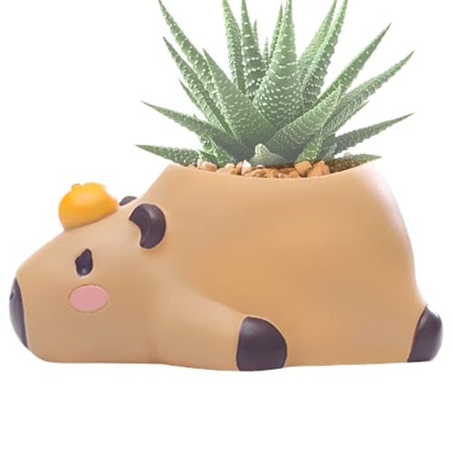 YCEZW Süße Pflanzentöpfe - Tierpflanzer, Capybara -Figur in Harz lustige saftige Töpfe | Stylo Holder Container, Sculptur der Tierblumentöpfe, Neue Pflanzer für YCEZW Süße Pflanzentöpfe - Tierpflanzer, Capybara -Figur in Harz lustige saftige Töpfe | Stylo Holder Container, Sculptur der Tierblumentöpfe, Neue Pflanzer für von ycezw