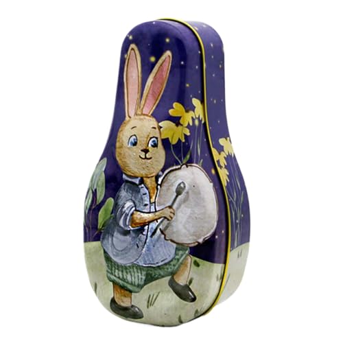 Ycezw Oster-Süßigkeit-Box in Zinn mit Ostern Süßigkeiten Aufbewahrungsbox Zinnkasten mit Vintage Zinn Ostern Griff für Urlaubsdekorationen von ycezw