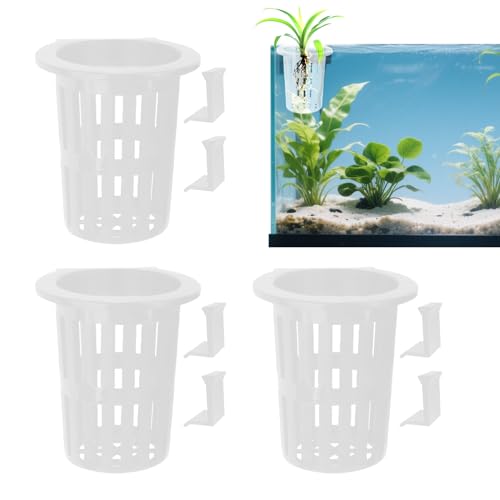 ycezw Aquatischer Pflanzentopf, Aquarienpflanzenkorb Mit Und Saugnapfen Für Pflanzen, Teich Paludarium Gewächshaus Anbau von ycezw
