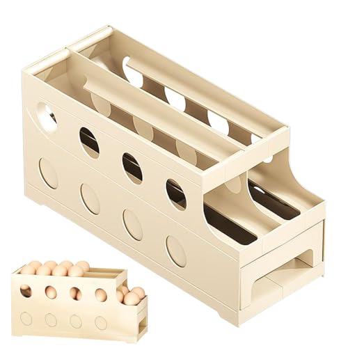 ycezw Automatische Roll-Ei-Spender, Ei-Spender für Kühlschrank,Automatisches Roll-Ei-Tablett - Essensverteiler für Kühlschrank, Schränke und Esstisch von ycezw