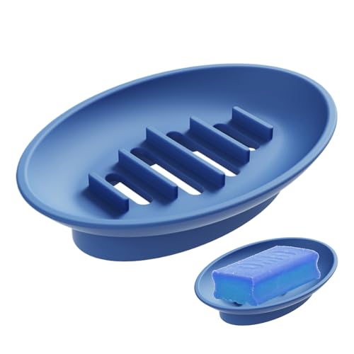 ycezw Badezimmer Seifenschale, Badezimmer Seifenhalter,Drainage Seifenschalenhalter Tray - Silikon selbstentwässernde Aufbewahrungsbox, kleiner Aufbewahrungsbehälter, Badezimmerzubehör von ycezw