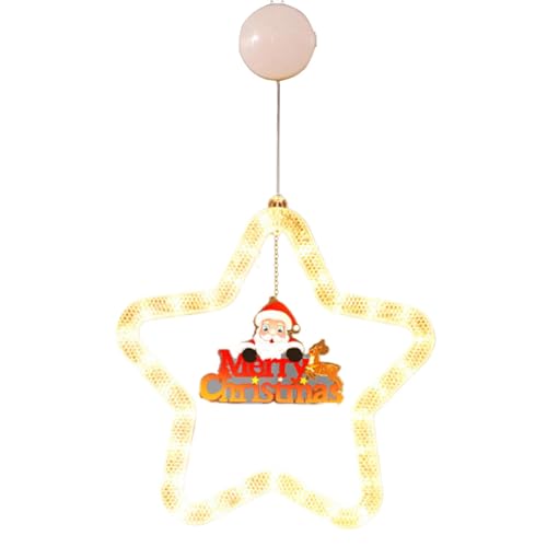 ycezw Beleuchtete Sternenbaumschmuck, Weihnachtsfenstersterne, Weihnachtslichter mit Saugnapf - Weihnachtsfenster-Lichterdekorationen für Weihnachten, batteriebetriebene LED-Lichtersterne für den ycezw Beleuchtete Sternenbaumschmuck, Weihnachtsfenstersterne, Weihnachtslichter mit Saugnapf - Weihnachtsfenster-Lichterdekorationen für Weihnachten, batteriebetriebene LED-Lichtersterne für den von ycezw