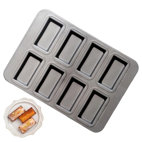 ycezw Brownie Backpfanne, Banana Brotloaf Pfanne | Rechteck-Rotpfannen,8 Hohlraum geteilt Rechteck Fleisch Antihaft-Tablett für Muffin, Brownies, Cupcake, Käsekuchen von ycezw