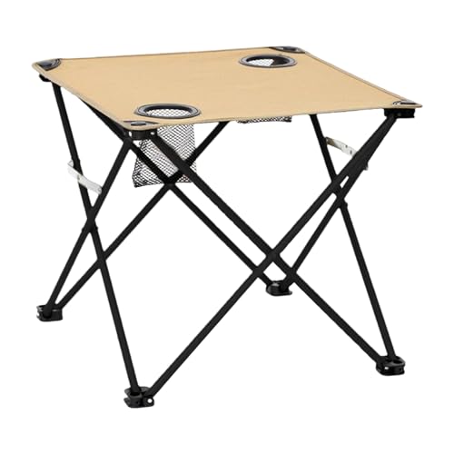 ycezw Campingtisch Faltbar | Leichter Klapptisch Mit 2 Getränkehalter | Tragbare Campingmöbel für Reisen Wandern Picknick Balkon Garten Patio von ycezw