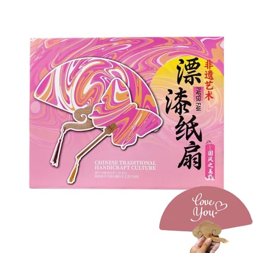 ycezw Chinesischer Lackventilator,Bunte chinesische Fans - Tragbare Kunstaccessoires, Wiederverwendbare Einrichtungsgegenstände für Wohnzimmer, Schlafzimmer Und Arbeitszimmer von ycezw