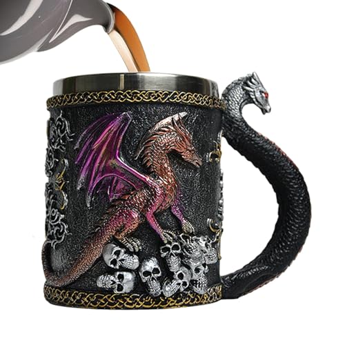 ycezw Dragon Kaffeebecher, Edelstahl Tassen | Wiederverwendbare Tasse aus Edelstahl | Camping Becher 420ml | 420ml Camping Tasse Mottoparty Deko Sammelgläser für Zuhause & ycezw Dragon Kaffeebecher, Edelstahl Tassen | Wiederverwendbare Tasse aus Edelstahl | Camping Becher 420ml | 420ml Camping Tasse Mottoparty Deko Sammelgläser für Zuhause & von ycezw