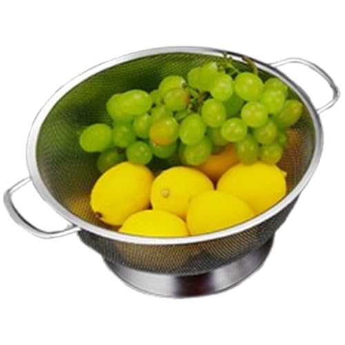 ycezw Edelstahl Sieb Schüssel, Mesh-Körbe mit Netzsieb mit Griff | Feinmaschiges Sieb mit Griff | Gemüsekörbe aus Metall mit Ruhebasis für Obst, Metall, Gemüse ycezw Edelstahl Sieb Schüssel, Mesh-Körbe mit Netzsieb mit Griff | Feinmaschiges Sieb mit Griff | Gemüsekörbe aus Metall mit Ruhebasis für Obst, Metall, Gemüse von ycezw