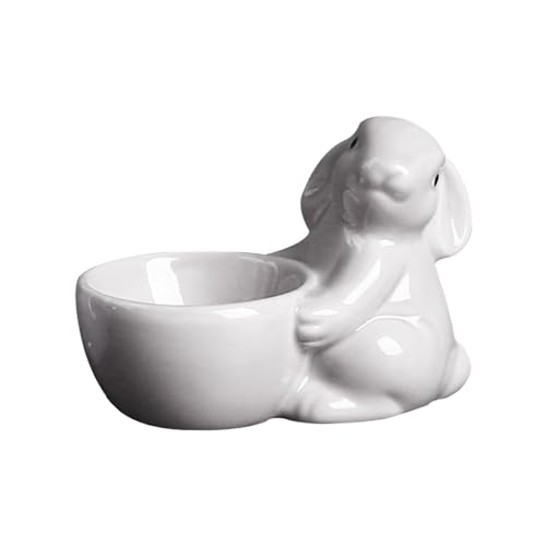 ycezw Eierbecher aus Porzellan, Eierbecher für weich gekochte Eier | Keramische Kreative Bunny Egg Holder,Süße und einfache Osterhase Ei Stand Dekoration, für gekochte Eier von ycezw