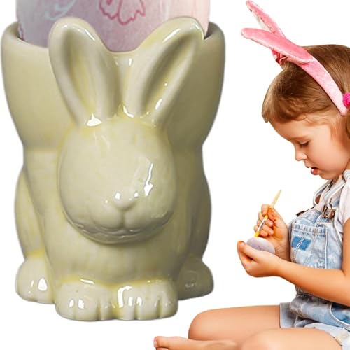 ycezw Eierbecher für weich gekochte Eier, Kaninchen-Eierbecher | Hase Porzellan Frühstück Gekochtes Ei Halter - Stabile Vintage süße gekochte Eierhalter für weich hart gekochte Eier ycezw Eierbecher für weich gekochte Eier, Kaninchen-Eierbecher | Hase Porzellan Frühstück Gekochtes Ei Halter - Stabile Vintage süße gekochte Eierhalter für weich hart gekochte Eier von ycezw