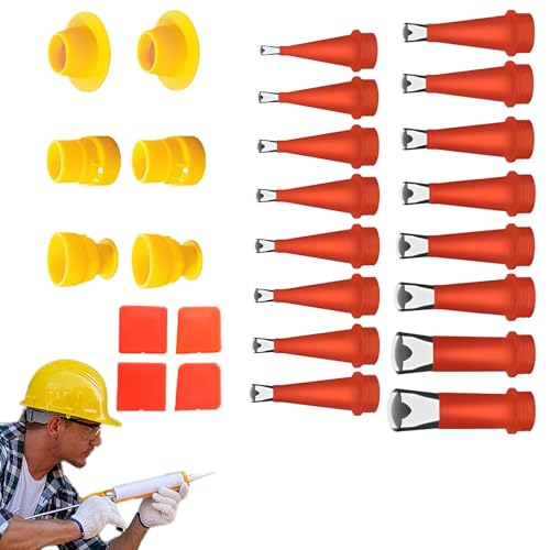 ycezw Fußspitzen Set, Fußdüsenspitzen, Dichtungsapplikator Dichtungswerkzeug, Finisher Set zum Verfugen von Edelstahl, 16 Stück Fugendüsen, Fugenspitzen für von ycezw