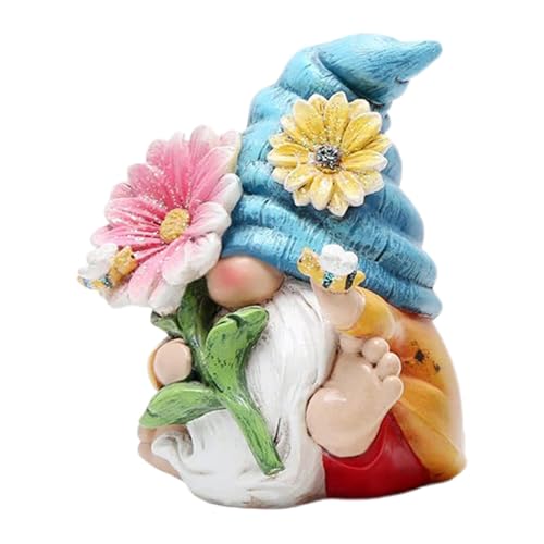 ycezw Gartenzwerg Dekor, rustikale Tomtestaty - Harz Figur Rustikale Gnome Statue für Schreibtisch - Unsere saisonale Einrichtung Tischplatte Ornament Innen Outdoor Zwergfigur für Bücherregal, Balkon von ycezw