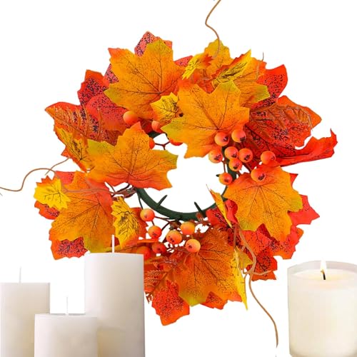 ycezw Halloween Kerzenringe Girlanden, Halloween Kerzenring,Halloween Kranz mit Ahornblatt Ringhalter 11 Zoll - Esstisch Dekoration Ornament Herbst Kerzenhalter 3-Zentrum Bauernhaus Wreath ycezw Halloween Kerzenringe Girlanden, Halloween Kerzenring,Halloween Kranz mit Ahornblatt Ringhalter 11 Zoll - Esstisch Dekoration Ornament Herbst Kerzenhalter 3-Zentrum Bauernhaus Wreath von ycezw