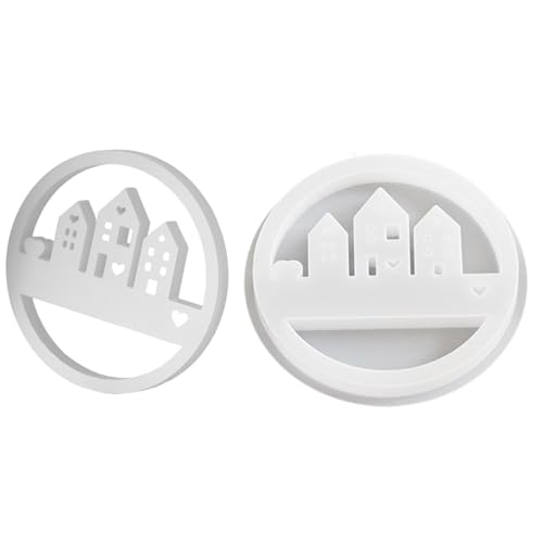 ycezw Hausformen Silikon,Hausformen,Haus in einer Ringform - Haus Harz Gips Formputz Herstellung Formen Silikonform für Ornament von ycezw