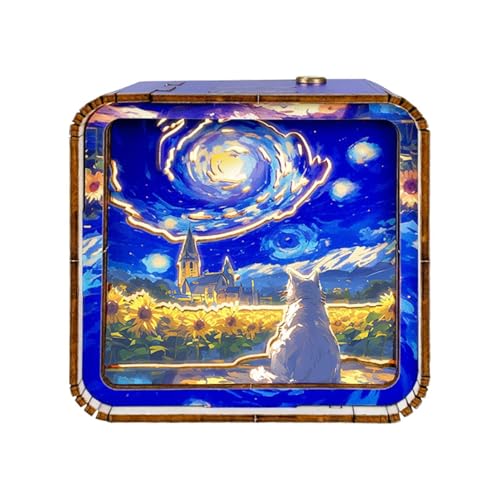 ycezw Holztischlampen für Schlafzimmer - Einstellbare Tischlampe, Bildungs-Landschaft Puzzlespiel | Tragbare sensorische Spielzeug, verstellbare Tischlampe für Schlafzimmer von ycezw