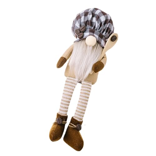 ycezw Kaffee Gnomes Plüsch, Kaffee Gnomen,Koch Hut Elf | 36 cm handgefertigte Kaffee Thema Gesichtslose Glückliche Elf Puppe mit Kochmütze, Rudolph Plüschspielzeug für gefeiertes Tablett Regal von ycezw