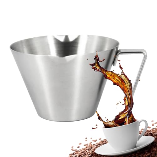ycezw Kaffee Schuss - MessMit Einem Ausgießauslauf - Hitzebeständiger Edelstahl Doppelquietsch-Krug Mit Griff Drei Messmarkierungen Zum Mischen Getränk Backen Kaffeebrauen ycezw Kaffee Schuss - MessMit Einem Ausgießauslauf - Hitzebeständiger Edelstahl Doppelquietsch-Krug Mit Griff Drei Messmarkierungen Zum Mischen Getränk Backen Kaffeebrauen von ycezw