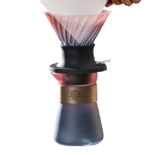 ycezw Kaffeebereiter-Set, Übergieß-Kaffeemaschine, Brühbecher, Farbverlauf, schnelle Filtration, Haushaltswerkzeug für Getränke, Camping, Reisen, Wohnheim, Hotel, Wohnung von ycezw
