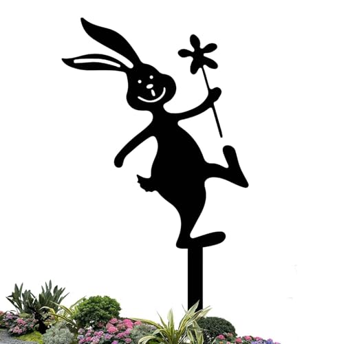 ycezw Kaninchen-Gartenpfosten, Rasen-Pfosten, dekorative Metall- -Zaunpfähle, Außendekoration des schwarzen Kaninchen-Hinterhofs für Ostern, Geburtstag, ycezw Kaninchen-Gartenpfosten, Rasen-Pfosten, dekorative Metall- -Zaunpfähle, Außendekoration des schwarzen Kaninchen-Hinterhofs für Ostern, Geburtstag, von ycezw