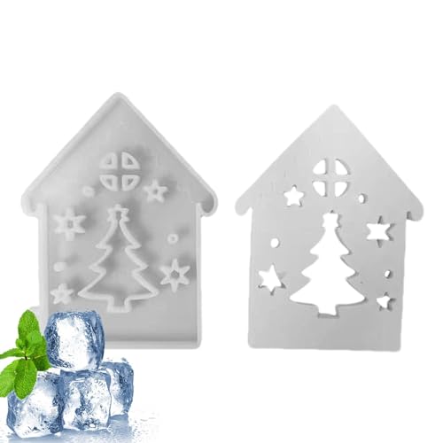 ycezw Kerzenform in Form eines Hauses, Silikonform für Kerzen zu Hause | Harzform mit Weihnachtsmotiv, Silikonform für Kerzen ycezw Kerzenform in Form eines Hauses, Silikonform für Kerzen zu Hause | Harzform mit Weihnachtsmotiv, Silikonform für Kerzen von ycezw