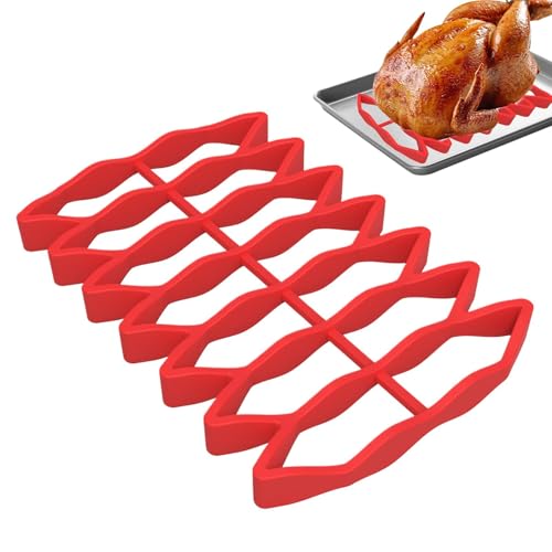 ycezw Küche Silikon Rostständer, Backofen Silikon Rostständer - Mikrowelle Truthahn Kochen Grillständer - Grillen Dampfwerkzeuge Leicht zu reinigen, Hochtemperatur-beständige Tablett für Air Fritter von ycezw