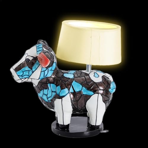 ycezw Kuh Tischlampe,Kuh Nachttischlampe,Kobbeleuchtungslampe | Kreative Harz Kuh Lichtamp, Niedliche Hochland Kuh Nachttischlampe für Wohnzimmer, Schlafzimmer, Zuhause, Hochschule von ycezw
