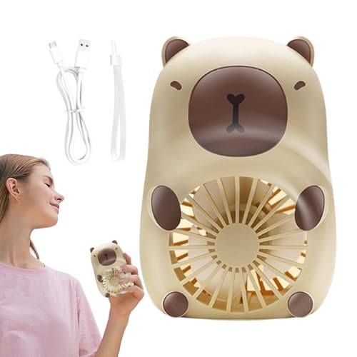 ycezw Mignon Manual Fan, Fan Animal | Capybara niedliche Handbücher, Coferer für Lebensmittel mit 3 Vit von ycezw