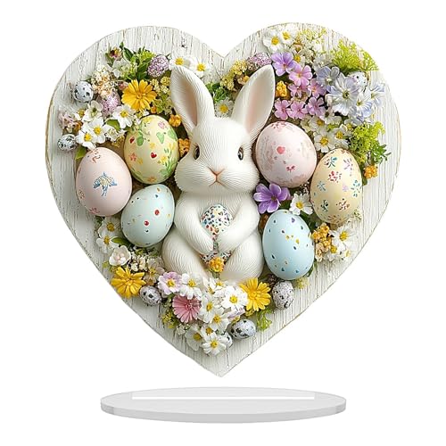 ycezw Ostertisch Schild - Ostern Tischdekoration, Tiered Tablett Schild für Ostern | Festliche 2D Acryl Zentrum Dekorationen, Zeichen von ycezw