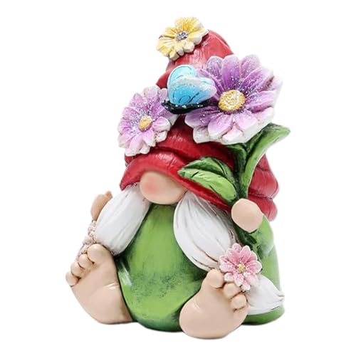 ycezw Rustikale Gnome Statue, Garten Harz Gnome, Harz Figur Rustikale Gnome Statue für Schreibtisch, Unsere saisonale Einrichtung Tischplatte Ornament Innen Outdoor Zwergfigur für Bücherregal, Balkon von ycezw